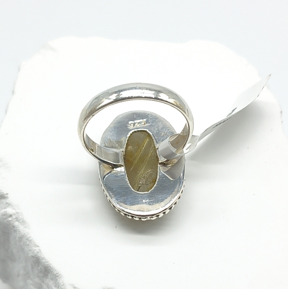 Sterling Silver Golden Rutilated Quartz Ring - Picture 4 of 8